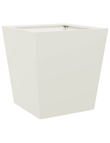 Fioriera da Giardino Bianca 40x40x40 cm in Acciaio