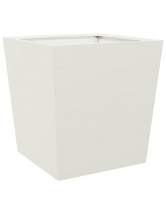 Fioriera da Giardino Bianca 40x40x40 cm in Acciaio 2