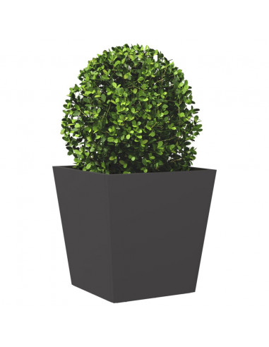 Fioriera da Giardino Nera 40x40x40 cm Acciaio