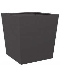 Fioriera da Giardino Nera 50x50x50 cm in Acciaio 2