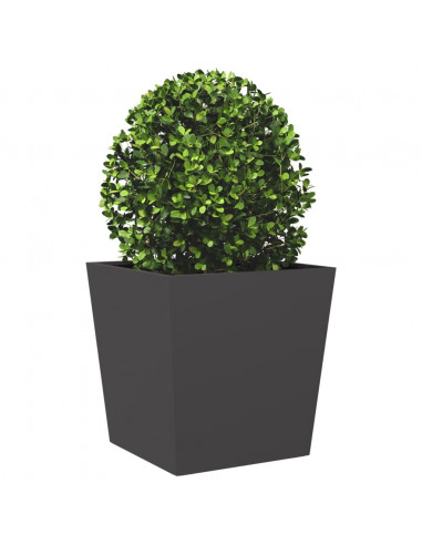 Fioriera da Giardino Nera 50x50x50 cm in Acciaio