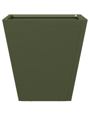 Fioriera da Giardino Verde Oliva 30x30x30 cm in Acciaio