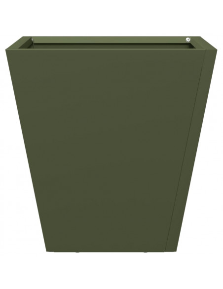 Fioriera da Giardino Verde Oliva 30x30x30 cm in Acciaio
