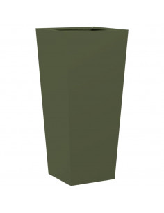 Fioriera da Giardino Verde Oliva 35x35x75 cm in Acciaio 2