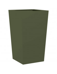 Fioriera da Giardino Verde Oliva 45x45x75 cm in Acciaio 2