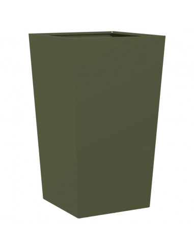 Fioriera da Giardino Verde Oliva 45x45x75 cm in Acciaio
