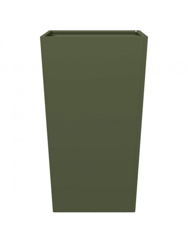 Fioriera da Giardino Verde Oliva 45x45x75 cm in Acciaio