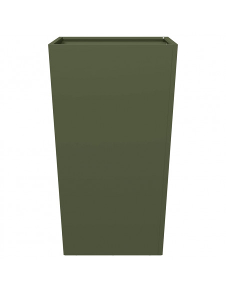 Fioriera da Giardino Verde Oliva 45x45x75 cm in Acciaio