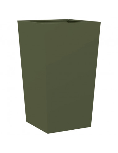 Fioriera da Giardino Verde Oliva 45x45x75 cm in Acciaio