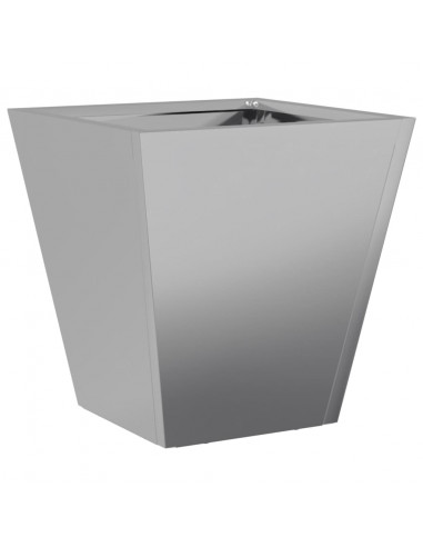 Fioriere da Giardino 2 pz 30x30x30 Grigie in Acciaio Zincato