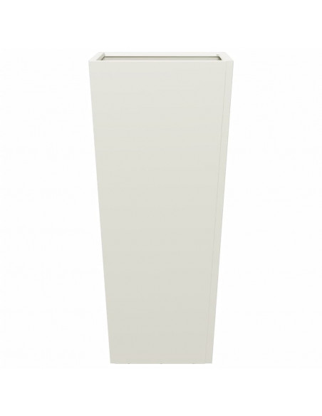 Fioriere da Giardino 2 pz Bianche 35x35x75 cm in Acciaio