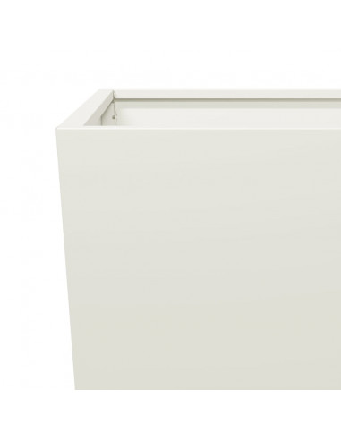 Fioriere da Giardino 2 pz Bianche 35x35x75 cm in Acciaio