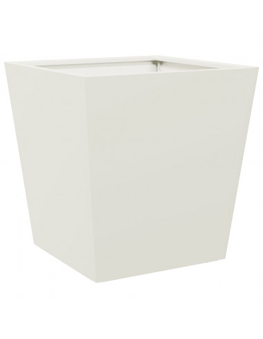 Fioriere da Giardino 2 pz Bianche 40x40x40 cm in Acciaio