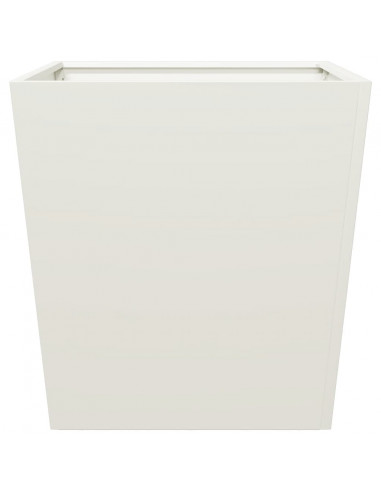 Fioriere da Giardino 2 pz Bianche 50x50x50 cm in Acciaio