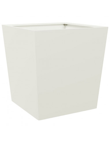 Fioriere da Giardino 2 pz Bianche 50x50x50 cm in Acciaio