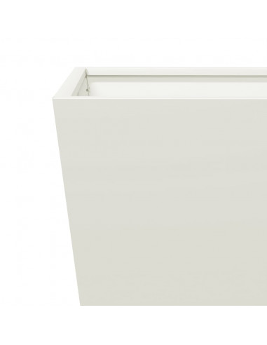 Fioriere da Giardino 2 pz Bianche 50x50x50 cm in Acciaio