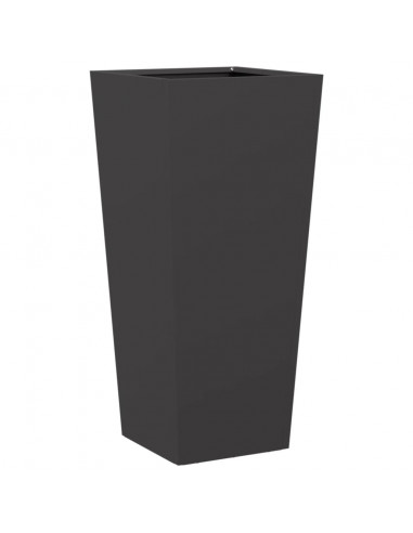 Fioriere da Giardino 2 pz Nere 35x35x75 cm in Acciaio