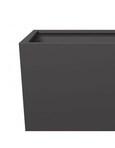 Fioriere da Giardino 2 pz Nere 45x45x75 cm in Acciaio