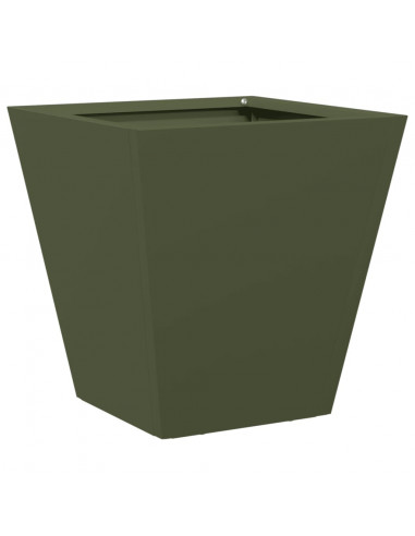 Fioriere da Giardino 2 pz Verde Oliva 30x30x30 cm in Acciaio