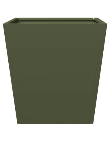 Fioriere da Giardino 2 pz Verde Oliva 40x40x40 cm in Acciaio