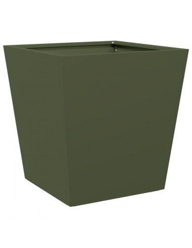 Fioriere da Giardino 2 pz Verde Oliva 40x40x40 cm in Acciaio