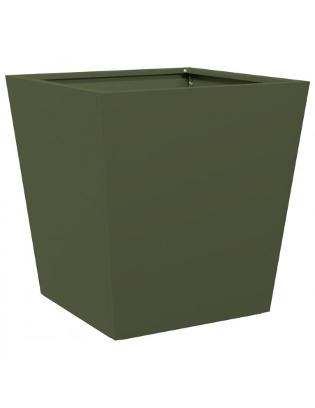 Fioriere da Giardino 2 pz Verde Oliva 40x40x40 cm in Acciaio