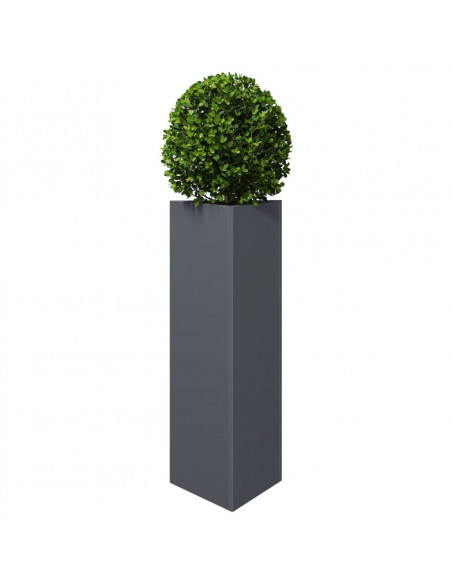 Fioriera da Giardino Antracite Triangolare 30x26x75 cm Acciaio