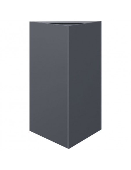 Fioriera da Giardino Antracite Triangolare 50x43x75 cm Acciaio