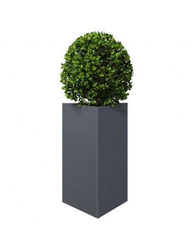 Fioriera da Giardino Antracite Triangolare 50x43x75 cm Acciaio