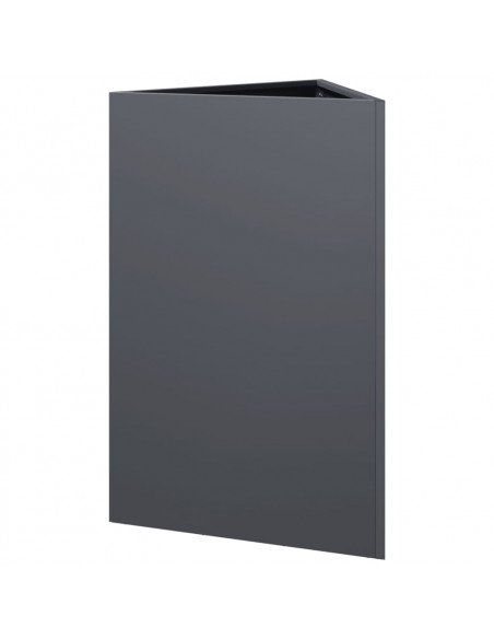 Fioriera da Giardino Antracite Triangolare 50x43x75 cm Acciaio