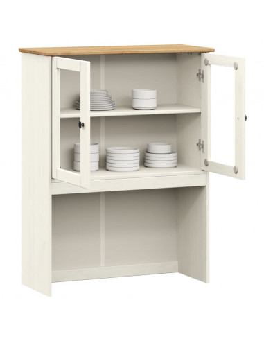 Piano Comò VIGO Bianco 78x30x100 cm in Legno Massello di Pino