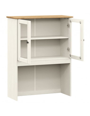 Piano Comò VIGO Bianco 78x30x100 cm in Legno Massello di Pino