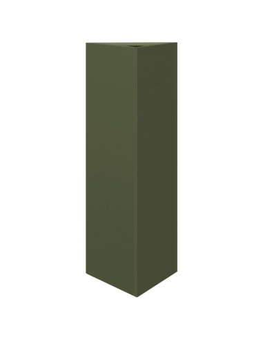 Fioriera da Giardino Verde Oliva Triangolare 30x26x75cm Acciaio