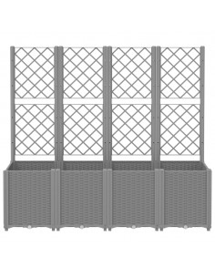 Fioriera Giardino con Traliccio Grigio Chiaro 160x40x140 cm PP 2