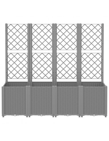 Fioriera Giardino con Traliccio Grigio Chiaro 160x40x140 cm PP