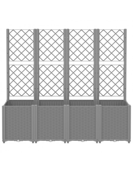 Fioriera Giardino con Traliccio Grigio Chiaro 160x40x140 cm PP