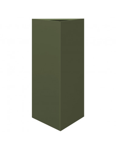 Fioriera Verde Oliva Triangolare 40x34,5x70 cm in Acciaio