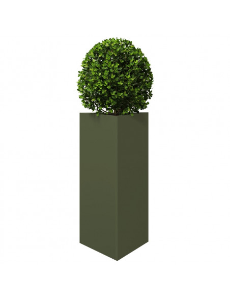 Fioriera Verde Oliva Triangolare 40x34,5x70 cm in Acciaio