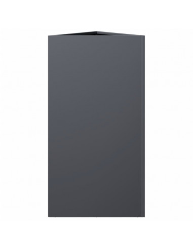 Fioriere 2 pz Antracite Triangolari 40x34,5x70 cm in Acciaio