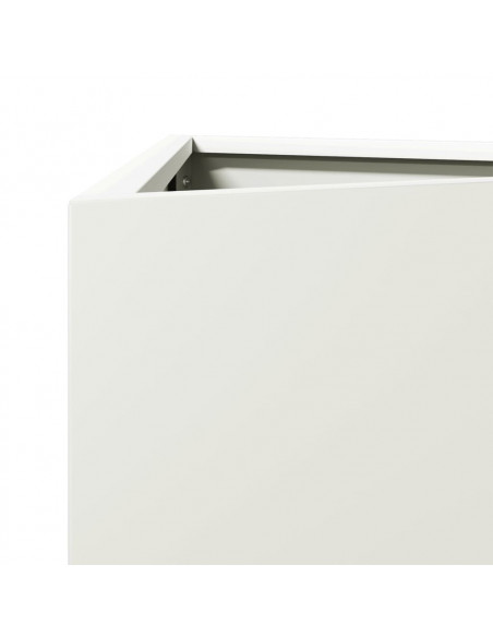Fioriere 2 pz Bianche Triangolari 30x26x75 cm in Acciaio