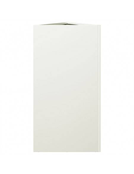 Fioriere 2 pz Bianche Triangolari 40x34,5x70 cm in Acciaio