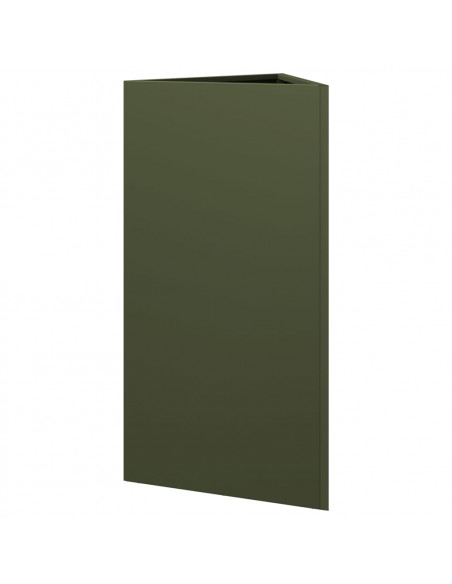Fioriere 2 pz Verde Oliva Triangolari 40x34,5x70 cm in Acciaio