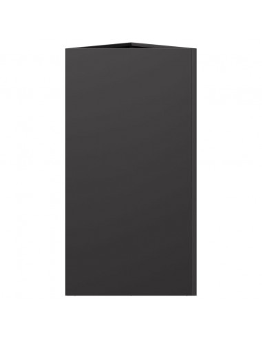 Fioriere da Giardino 2 pz Nere Triangolari 40x34,5x70cm Acciaio