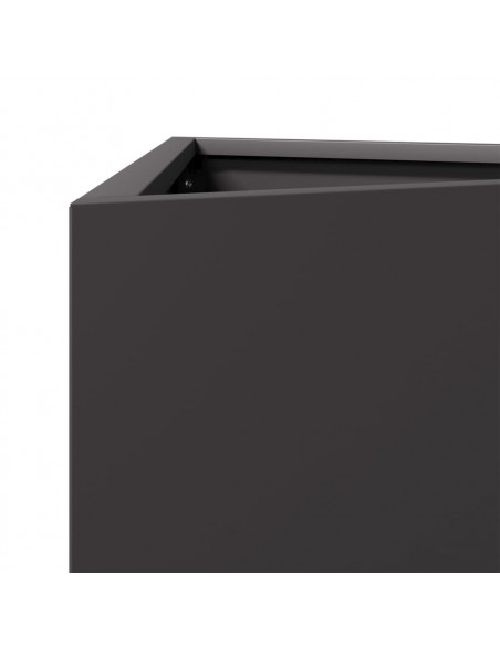 Fioriere da Giardino 2 pz Nere Triangolari 40x34,5x70cm Acciaio