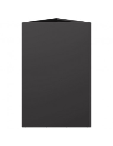 Fioriere da Giardino 2 pz Nere Triangolari 50x43x75 cm Acciaio