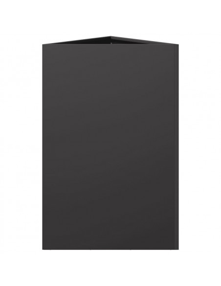 Fioriere da Giardino 2 pz Nere Triangolari 50x43x75 cm Acciaio