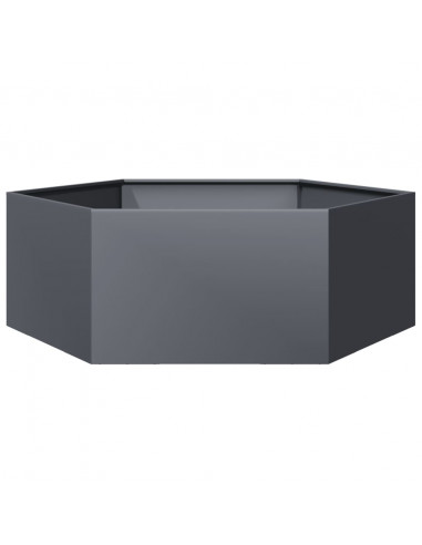 Fioriera da Giardino Antracite Esagono 138x120x45 cm in Acciaio