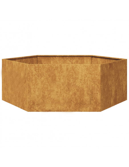 Fioriera da Giardino Esagono 138x120x45 cm in Acciaio Corten