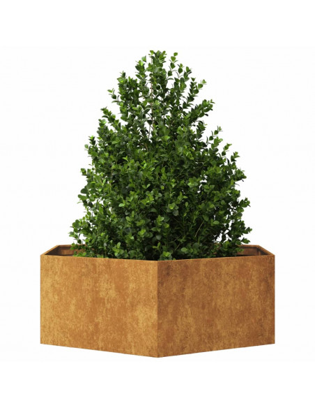 Fioriera da Giardino Esagono 138x120x45 cm in Acciaio Corten