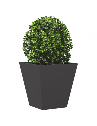 Fioriera da Giardino Nera 30x30x30 cm in Acciaio